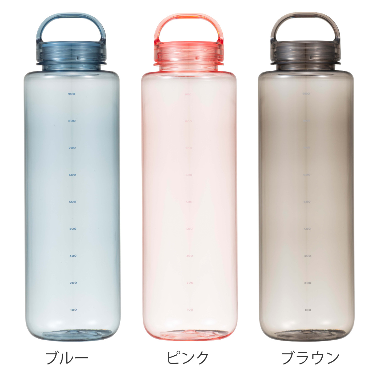 水筒 1L ウォーターボトル mlte EDGE Bottle 1000 ( ボトル 食洗機対応 直飲み クリアボトル おしゃれ 食洗機OK 直のみ タンブラー マイボトル 軽い 持ち運び 持ち手付き クリア 透明 大人 ) 【ブラウン】 ブラウン