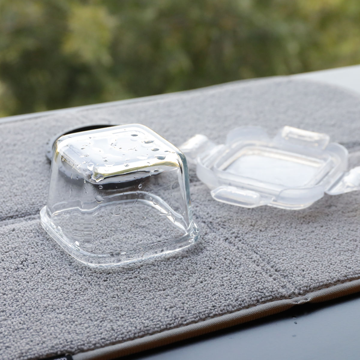 保存容器 耐熱ガラス ミニ保存容器3個組 atomico ラウンド スクエア ( アトミコ ガラス 密閉 電子レンジ対応 食洗機対応 オーブン対応 4点ロック 丸型 角型 ミニ 耐熱容器 保存 容器 ガラス容器 食品保存 積み重ね 150ml 180ml ) 【スクエア】 スクエア