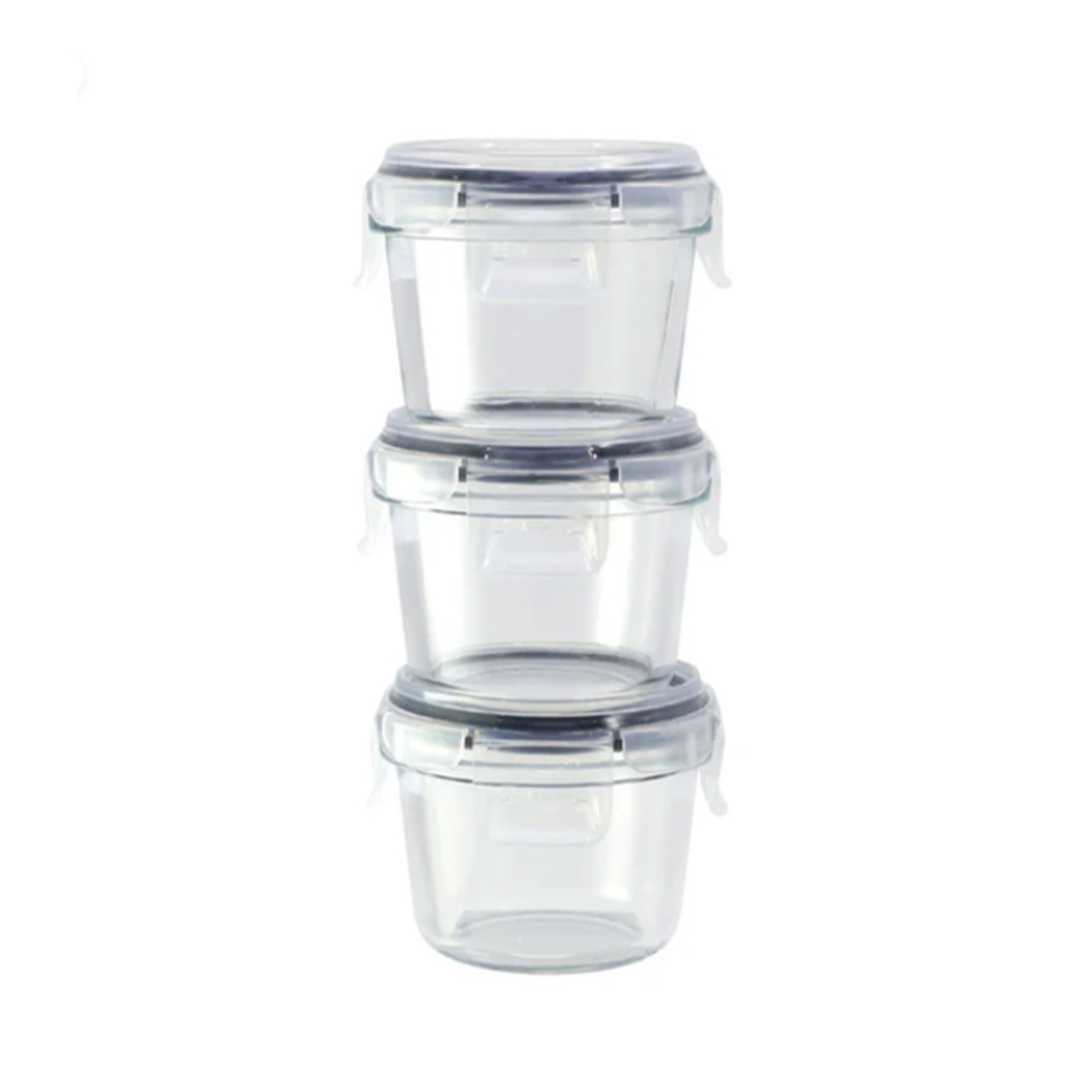 保存容器 耐熱ガラス ミニ保存容器3個組 atomico ラウンド スクエア ( アトミコ ガラス 密閉 電子レンジ対応 食洗機対応 オーブン対応 4点ロック 丸型 角型 ミニ 耐熱容器 保存 容器 ガラス容器 食品保存 積み重ね 150ml 180ml ) 【スクエア】 スクエア