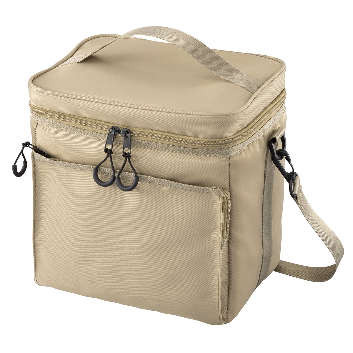 クーラーボックス 保冷ボックスバッグ maneuver クーラーバッグ ( ソフトクーラー ショルダーベルト付き バッグ ソフトタイプ コンパクト 保冷ランチバッグ ポケット付き ボックス ショルダーバッグ バック ) 【ベージュ】 ベージュ
