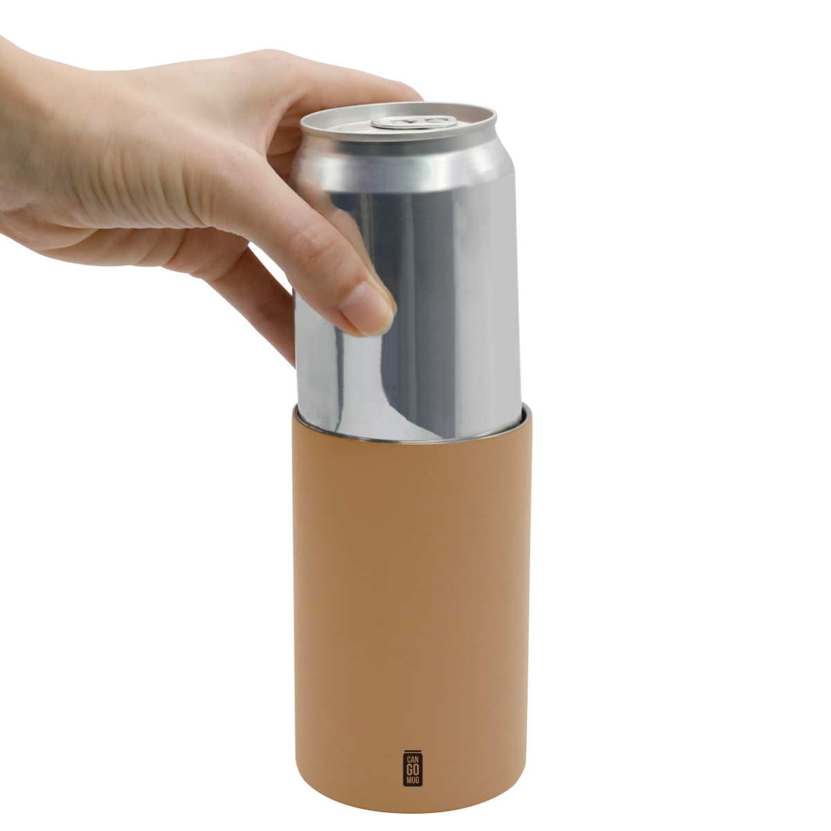 タンブラー 350ml CAN GOMUG 350 ( 保温 保冷 ステンレス 缶ホルダー コップ 持ち運び おしゃれ シンプル 2WAY 取っ手なし ) 【ライトグレー】 ライトグレー