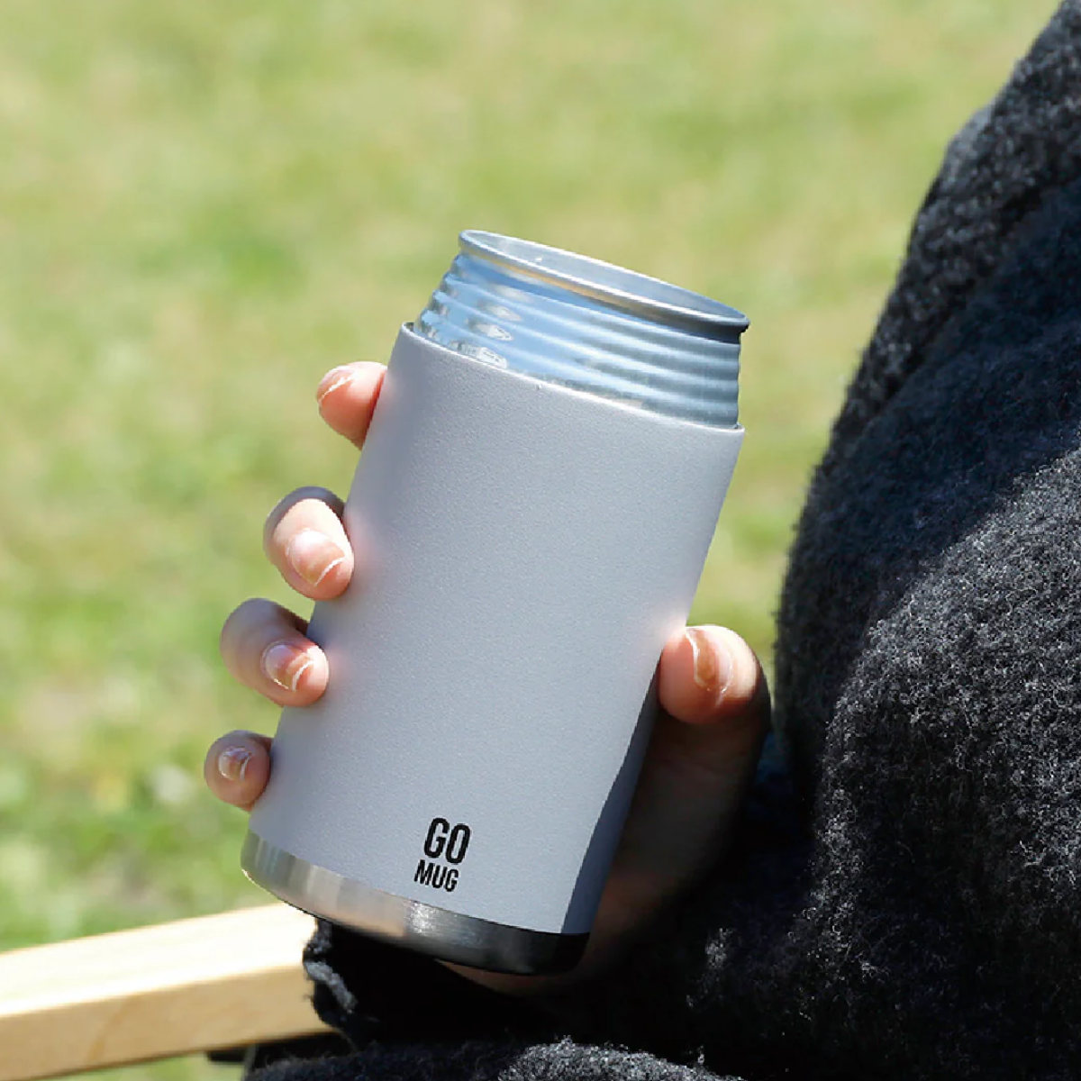 タンブラー 350ml CAN GOMUG 350 ( 保温 保冷 ステンレス 缶ホルダー コップ 持ち運び おしゃれ シンプル 2WAY 取っ手なし ) 【ライトグレー】 ライトグレー