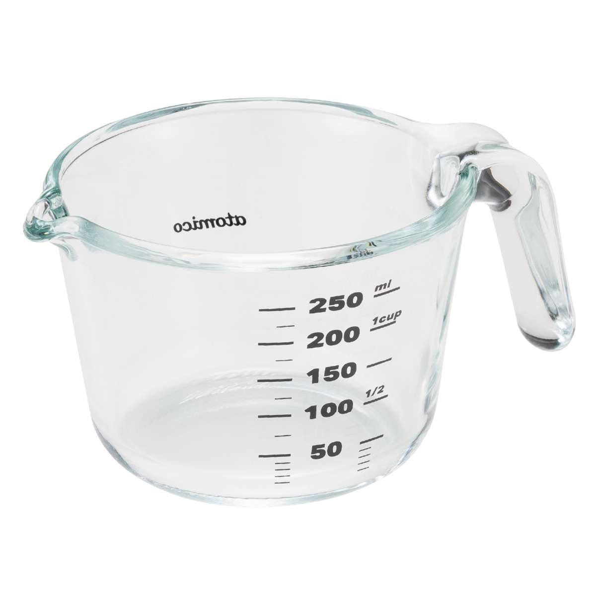 計量カップ atomico 250ml Sサイズ 耐熱ガラス 取っ手付き ( アトミコ 計量コップ メジャーカップ 計量器具 目盛り付き 食洗機対応 電子レンジ対応 冷凍対応 オーブン対応 メモリ 耐熱 ガラス製 注ぎ口付き 製菓道具 お菓子作り )