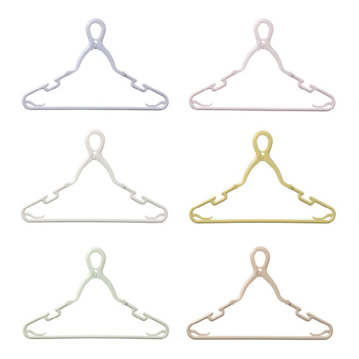 ハンガー 6本組 ベビー&キッズ キャッチフックハンガー 首元を伸ばさずに干せる ( キッズハンガー ベビーハンガー 6本セット フック付 子ども 洗濯 収納 洗濯ハンガー 物干し こども服 衣類収納 洋服ハンガー 洋服 省スペース )