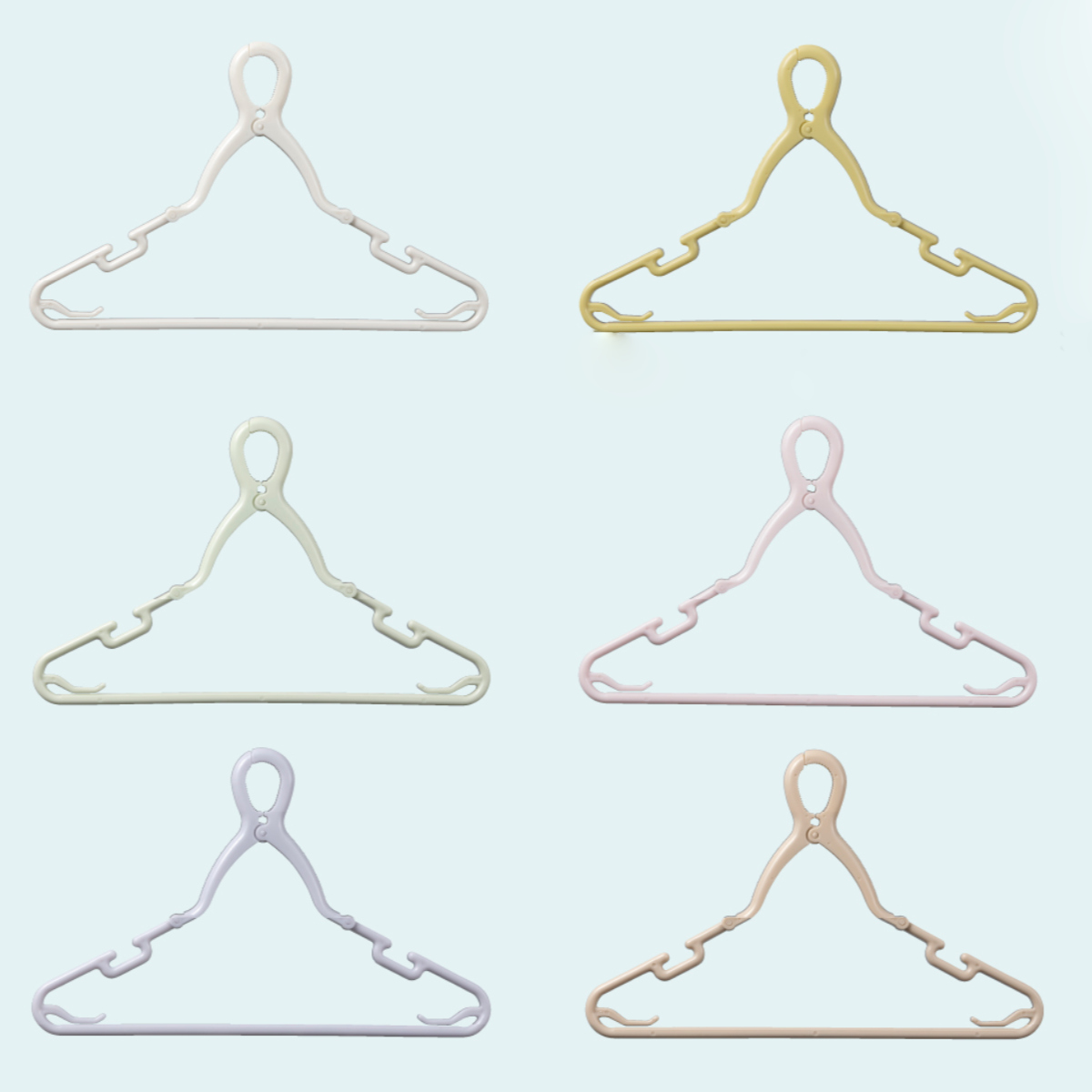 ハンガー 6本組 ベビー&キッズ キャッチフックハンガー 首元を伸ばさずに干せる ( キッズハンガー ベビーハンガー 6本セット フック付 子ども 洗濯 収納 洗濯ハンガー 物干し こども服 衣類収納 洋服ハンガー 洋服 省スペース )