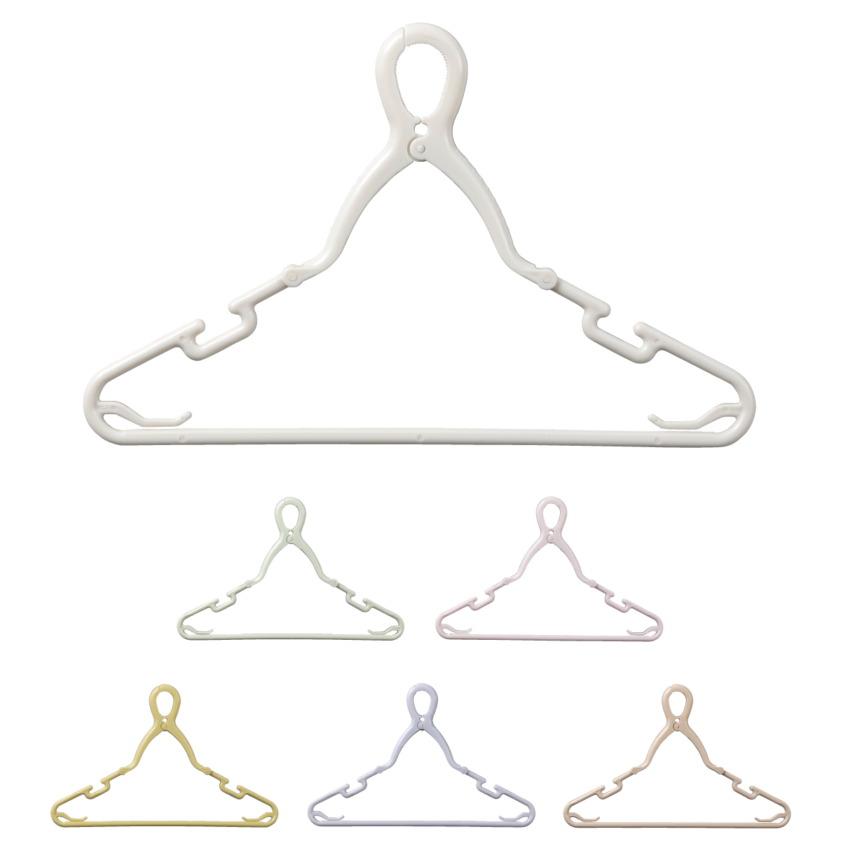 ハンガー 6本組 ベビー&キッズ キャッチフックハンガー 首元を伸ばさずに干せる ( キッズハンガー ベビーハンガー 6本セット フック付 子ども 洗濯 収納 洗濯ハンガー 物干し こども服 衣類収納 洋服ハンガー 洋服 省スペース )