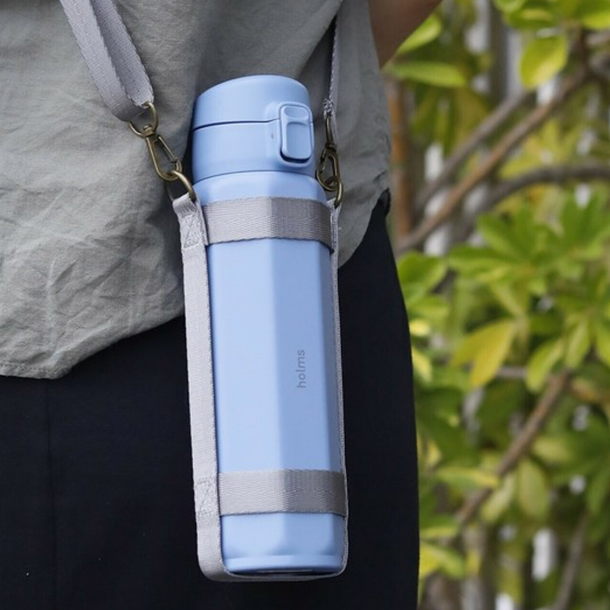 水筒 460ml holms ロングショルダー ステンレスマグボトル ( 保温 保冷 直飲み マイボトル マグ かわいい 洗いやすい 大人 おしゃれ マグボトル ステンレスボトル 直のみ ダイレクトボトル ワンタッチ ボトル 女性 )