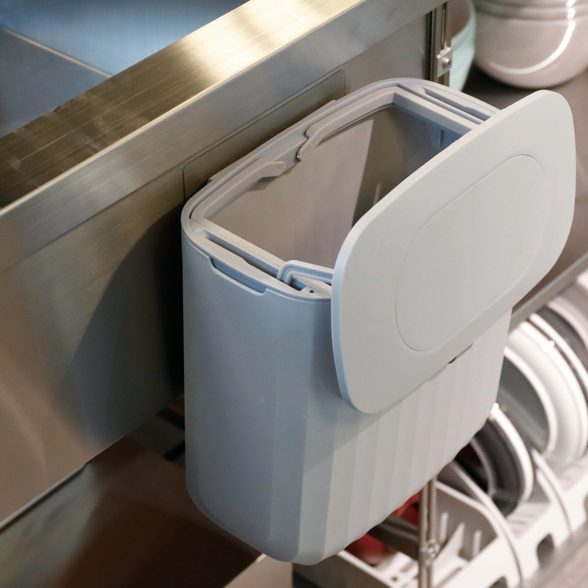 ゴミ箱 7L キッチンドアペール atomico ( 生ごみ 生ゴミ ごみばこ ごみ箱 ダストボックス コンパクト フタ付き シンク扉 キッチン扉 三角コーナー 小型 7リットル 壁掛け 床置き コンパクト キッチン 洗面所 )