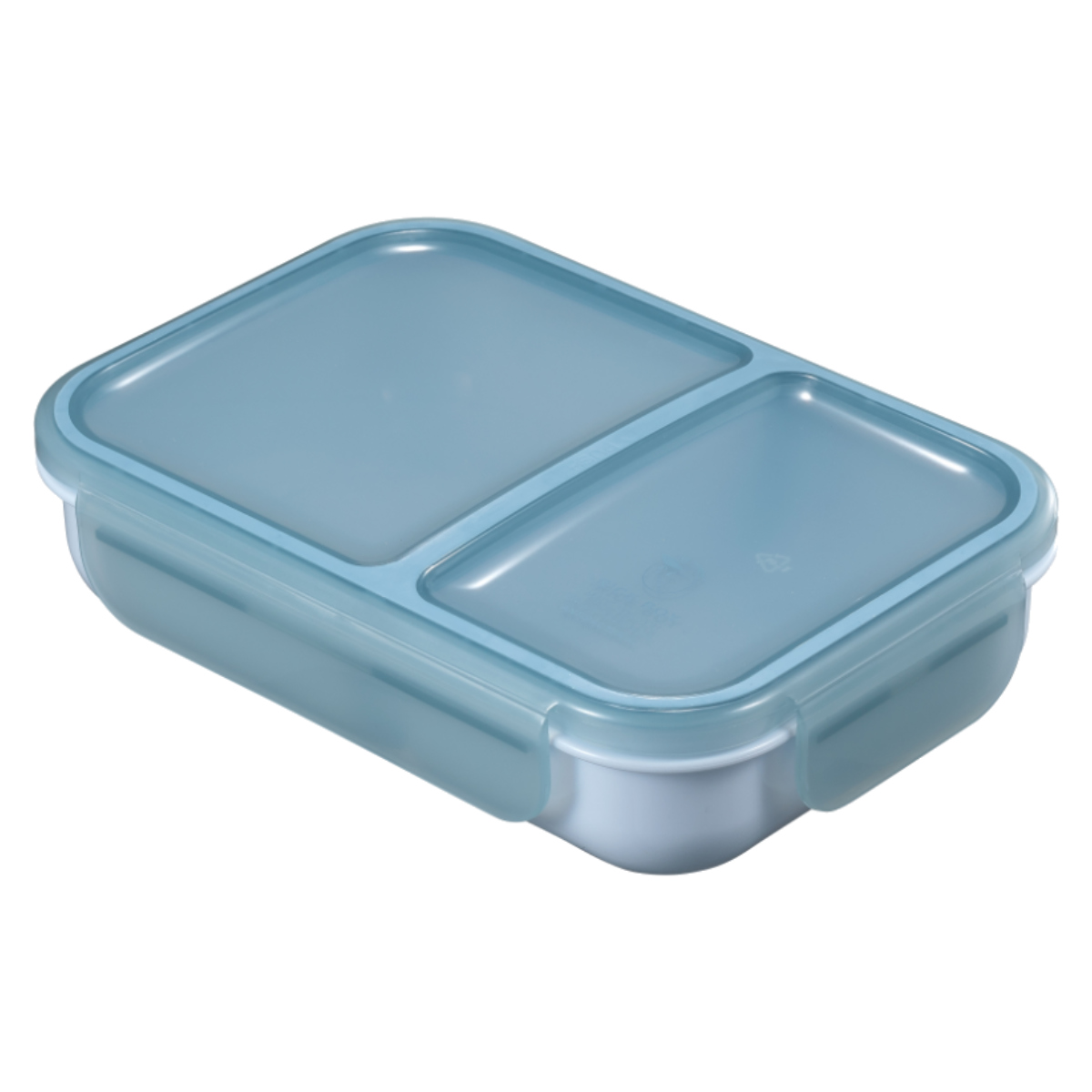 弁当箱 汁漏れしにくい弁当箱 抗菌ライスボーイ 1段 700ml ( お弁当箱 抗菌 ライスボーイ 4点ロック レンジ対応 食洗機対応 ランチボックス 抗菌加工 食洗機OK レンジOK ロック式 仕切り付き 一段 仕切り弁当箱 シンプル お弁当 ) 【ブルー】 ブルー