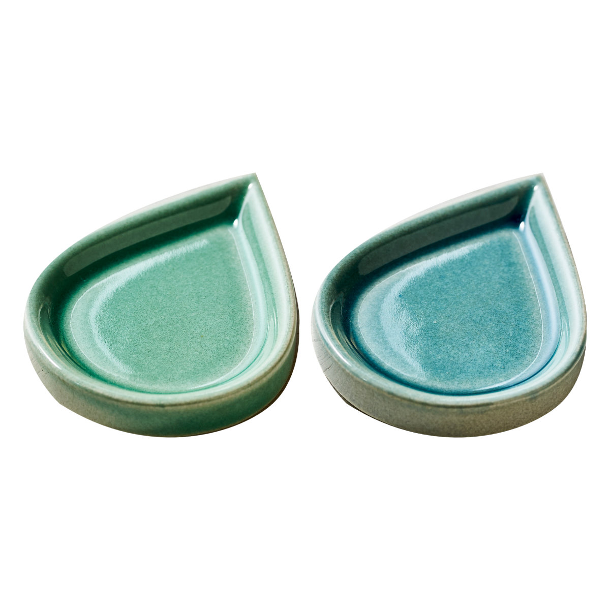 皿 豆皿 しずく ( 2枚入り 磁器 美濃焼 日本製 電子レンジ対応 お皿 プレート 小皿 おしゃれ アクセサリートレー トレー トレイ アクセサリー入れ ) 【黄グレー】 黄グレー