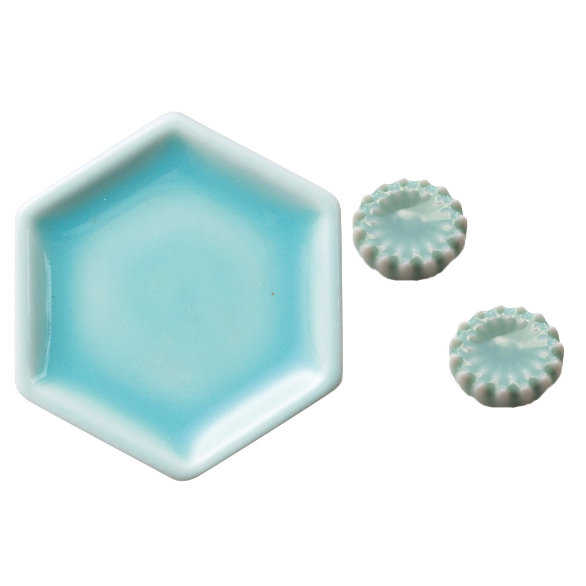 デイジーピアス 豆皿 セット ( 磁器 美濃焼 日本製 電子レンジ対応 皿 お皿 プレート 小皿 ピアス アクセサリー おしゃれ アクセサリートレー トレー トレイ アクセサリー入れ ) 【紺】 紺