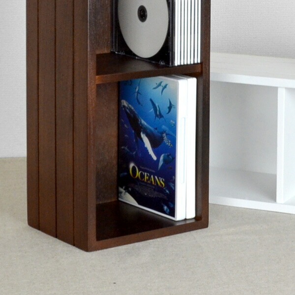 DVD収納 チェリーウッド ダイスボックス DVDラック 3段 ( 収納ボックス 木箱 DVD用 木製 ラック ナチュラル雑貨 インテリア 収納 レトロ ) 【アイボリー】 アイボリー