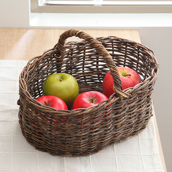 籐かご 自然のままのカゴ 幅33×奥行24×高15cm （ ラタン 籐 バスケット