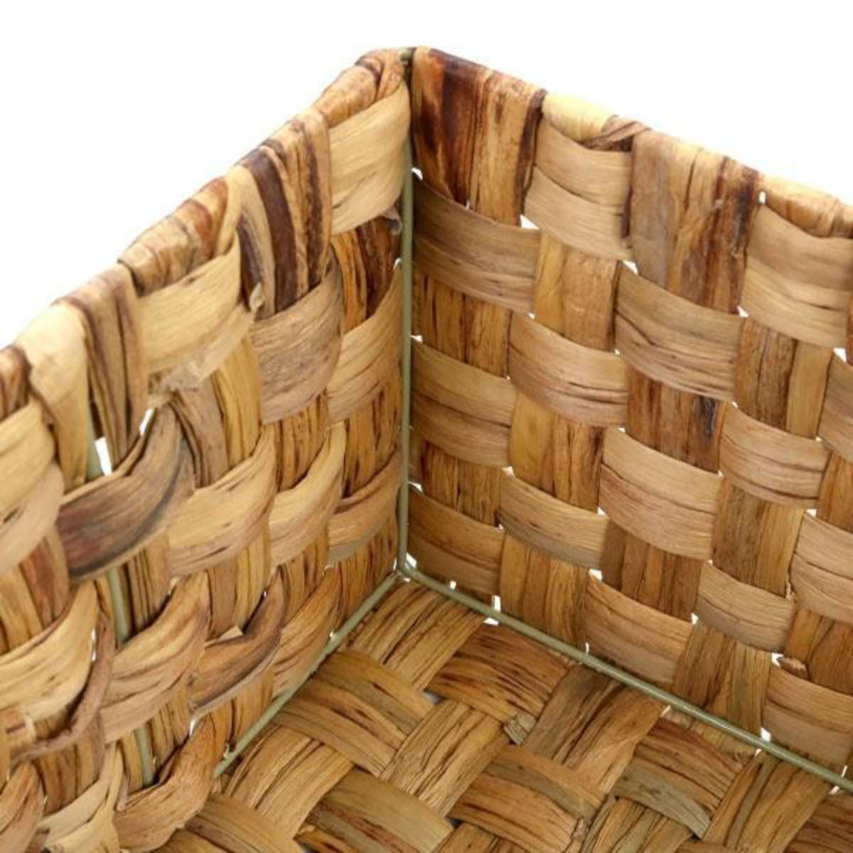 収納ボックス バスケット 約 幅18×奥行26×高11cm かご ウォーターヒヤシンス ( 小物入れ 収納 小物 収納ケース カゴ 卓上収納 インナーボックス 積み重ね スタッキング 棚上収納 アジアン 天然素材 籠 )