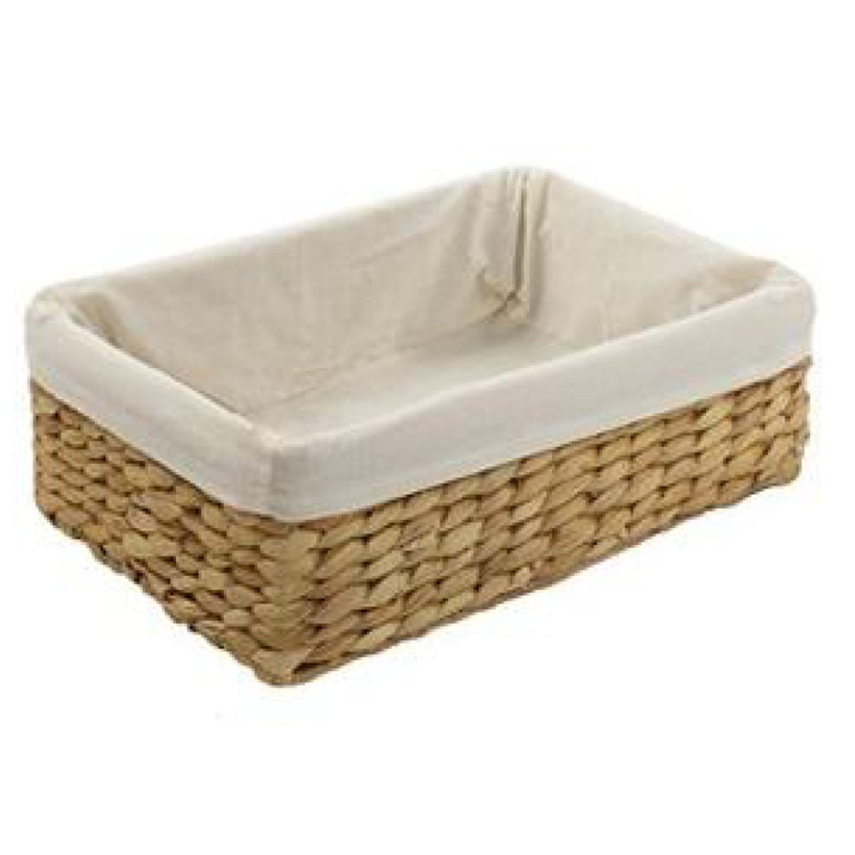 収納ボックス バスケット 内布 約 幅36×奥行26×高さ12cm かご ウォーターヒヤシンス ( 収納ケース 小物収納 収納 卓上 小物 カゴ 積み重ね スタッキング 卓上収納 インナーボックス 棚上収納 布付き 自然素材 ナチュラル 籠 ) 【ナチュラル】 ナチュラル