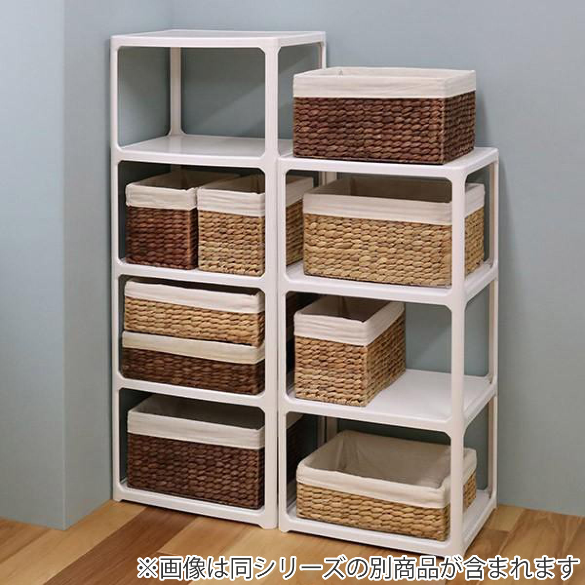 収納ボックス バスケット 内布 約 幅36×奥行26×高さ12cm かご ウォーターヒヤシンス ( 収納ケース 小物収納 収納 卓上 小物 カゴ 積み重ね スタッキング 卓上収納 インナーボックス 棚上収納 布付き 自然素材 ナチュラル 籠 ) 【ナチュラル】 ナチュラル