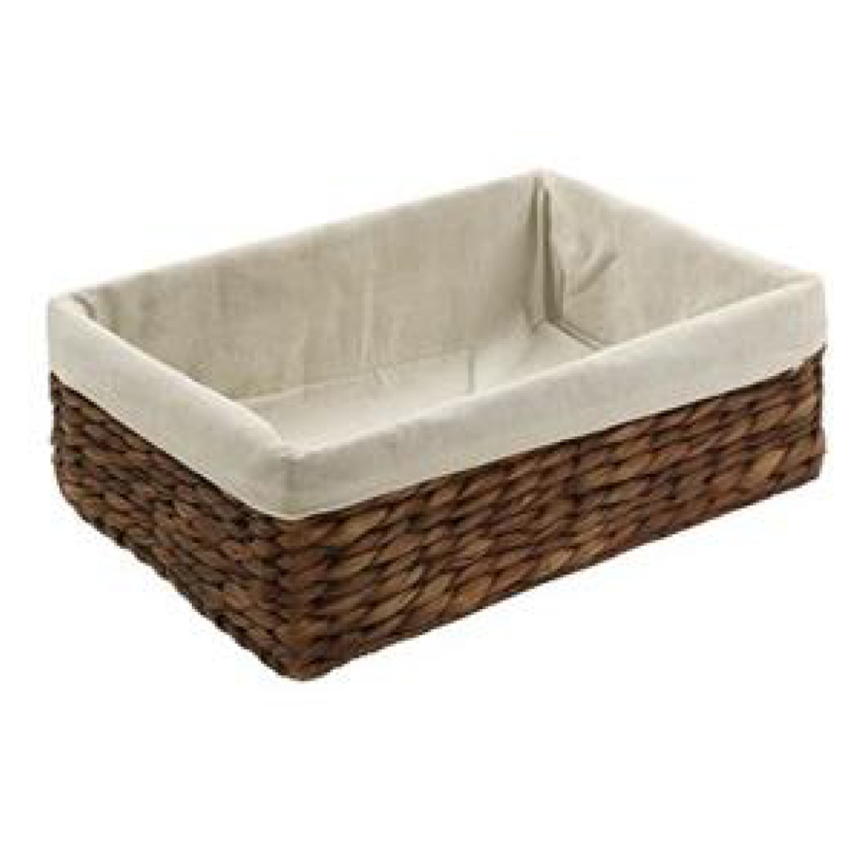 収納ボックス バスケット 内布 約 幅36×奥行26×高さ12cm かご ウォーターヒヤシンス ( 収納ケース 小物収納 収納 卓上 小物 カゴ 積み重ね スタッキング 卓上収納 インナーボックス 棚上収納 布付き 自然素材 ナチュラル 籠 ) 【ナチュラル】 ナチュラル