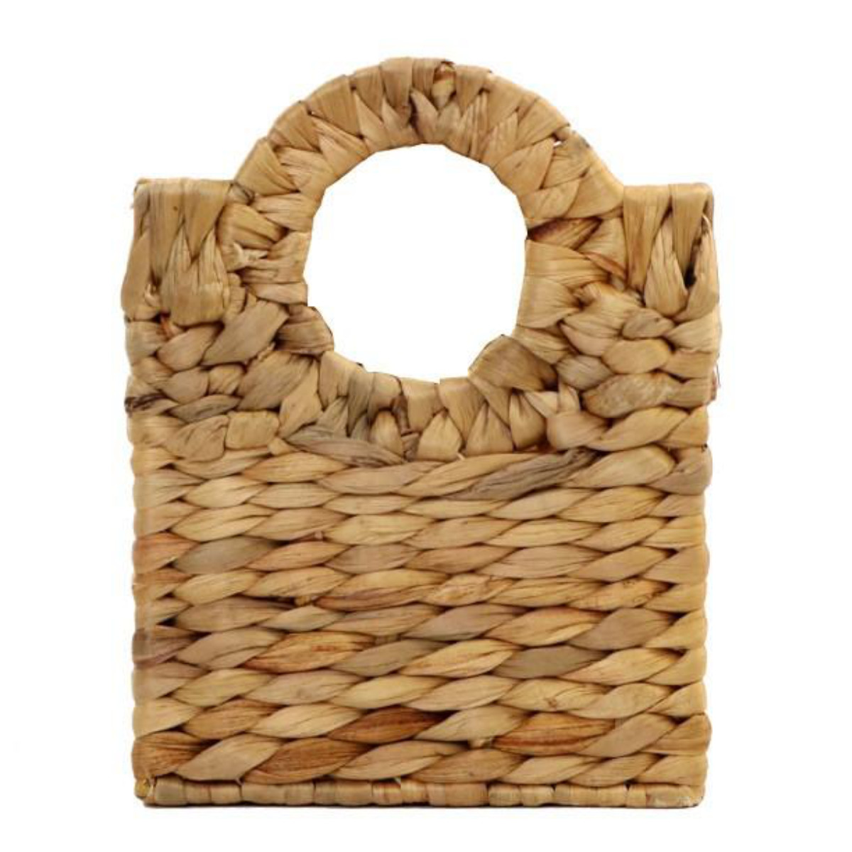 収納 バスケット 持ち手付き 約 幅35×奥行17×高22cm 小物入れ ウォーターヒヤシンス ダークブラウン ( 収納ボックス 小物 収納ケース かご カゴ 自然素材 ナチュラル 籠 リビング収納 本 アジアン ) 【ナチュラル】 ナチュラル