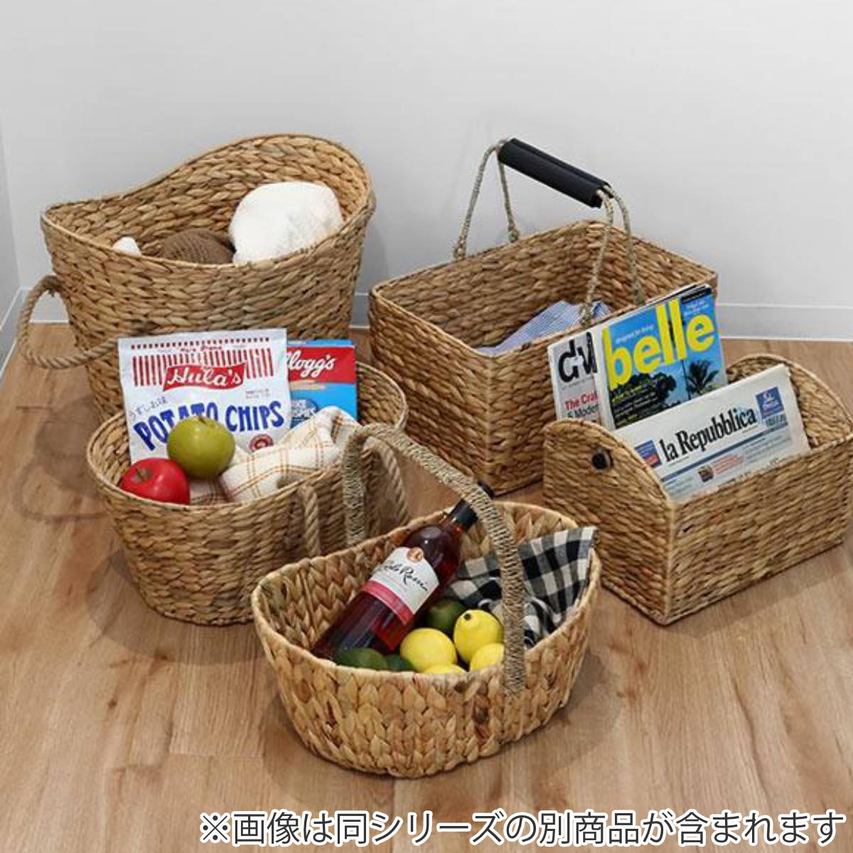 ちどり産業 バスケット 天然素材 レース Sサイズ 3個セット 収納