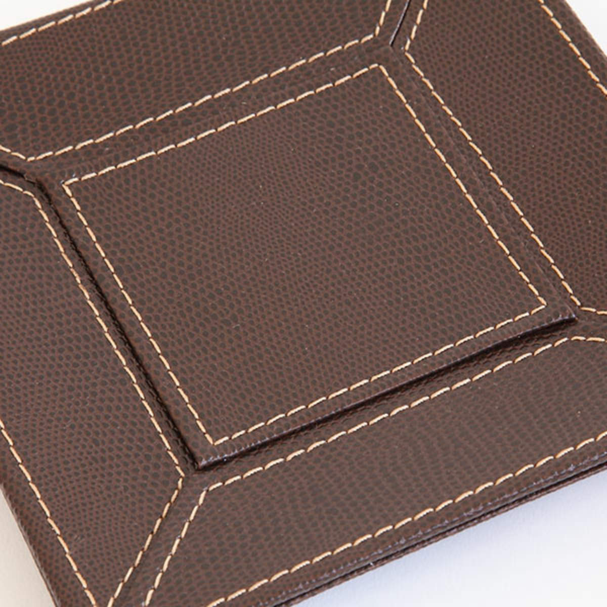 小物トレー 正方形 トレー レザー風 キャッシュトレー 幅17×奥行17×高さ1.5cm ( 小物入れ トレイ 卓上トレー アクセサリートレイ ペン めがね メガネ置き 腕時計 ペン置き メガネ 雑貨 インテリア おしゃれ )