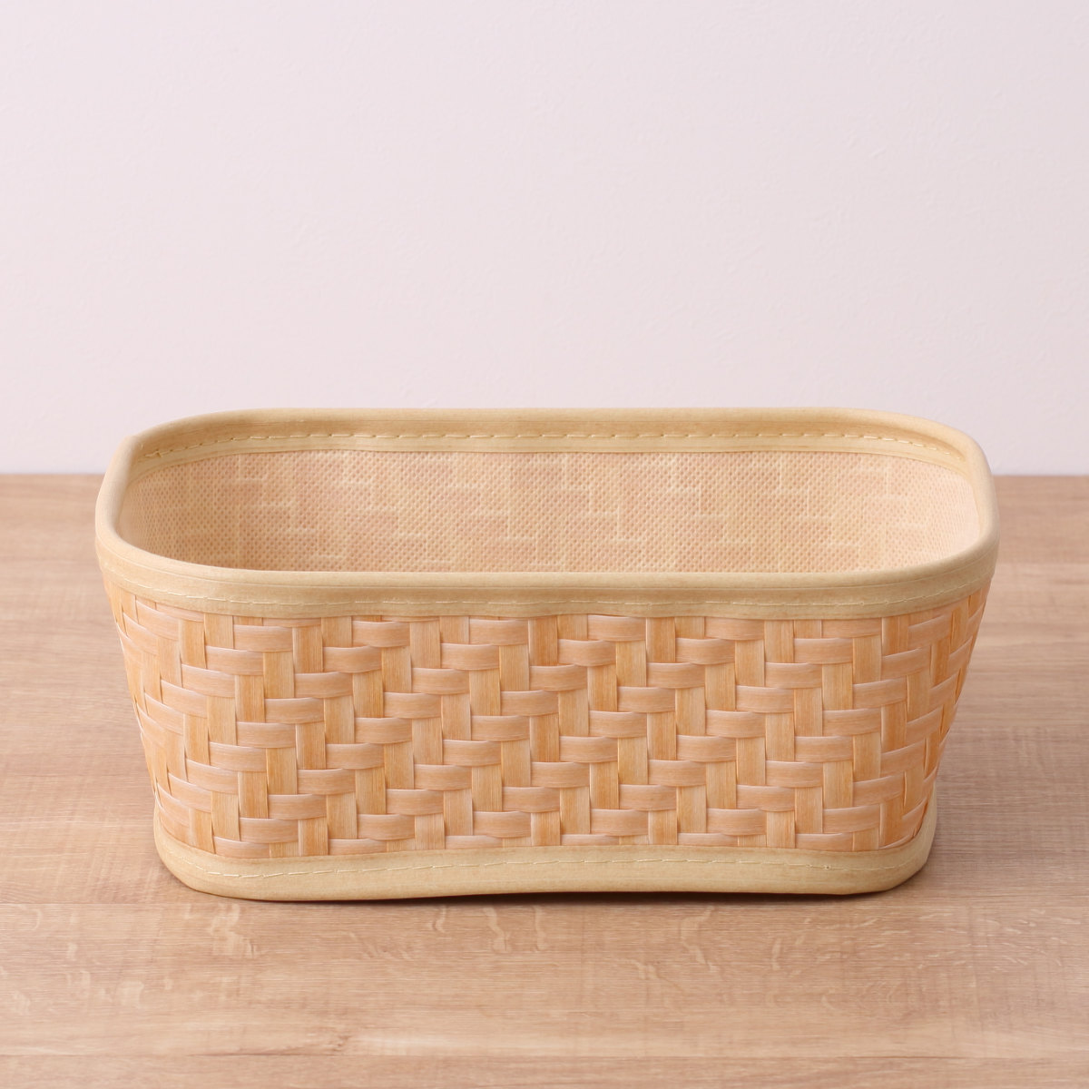 バスケット クローンバンブー 角型 S 洗える 幅27×奥行18.5×高さ12cm ( かご カゴ 籠 竹 フェイク PE 水洗い 天然素材風 収納 小物収納 収納かご 小物入れ おしゃれ 丈夫 キッチン 洗面所 ランドリー 竹かご風 )