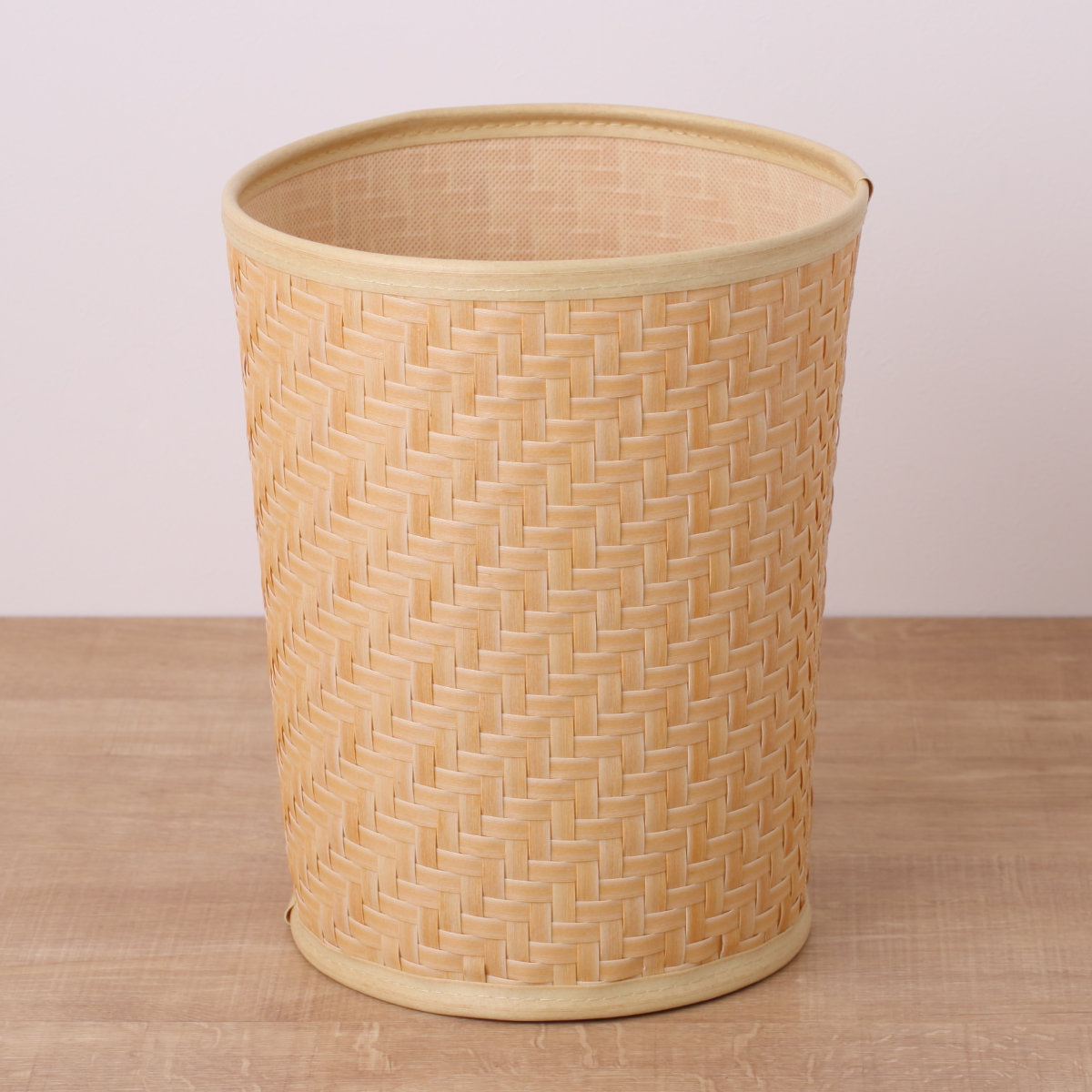 バスケット クローンバンブー 筒型 洗える 直径24×高さ29.5cm ( かご カゴ 籠 竹 フェイク PE 水洗い 天然素材風 収納 小物収納 収納かご 小物入れ おしゃれ 丈夫 キッチン 洗面所 ランドリー 竹かご風 )