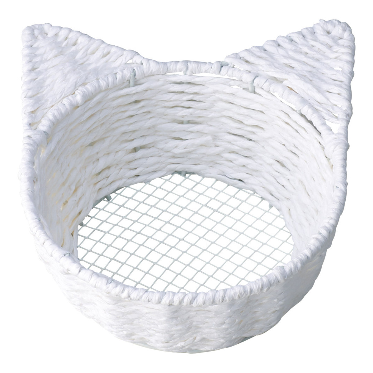 小物入れ ねこかご S ペーパー 直径15×高さ6cm ( 収納 カゴ ねこ型 ねこ 小物収納 収納かご かご 丈夫 ペーパー素材 かわいい 猫 ネコ バスケット 収納ケース インテリア雑貨 見せる収納 小物ケース 収納用品 ) 【ブラック】 ブラック