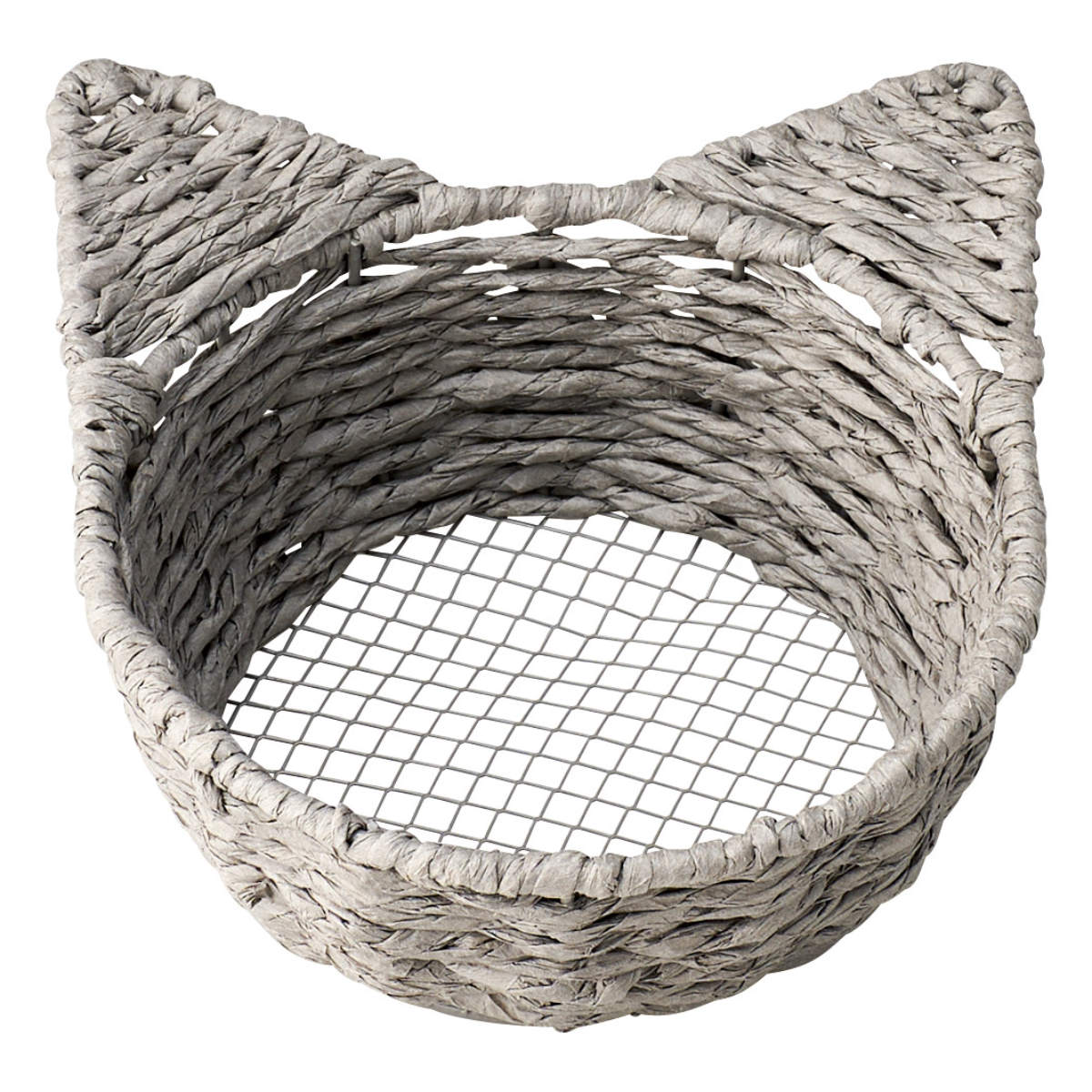 小物入れ ねこかご S ペーパー 直径15×高さ6cm ( 収納 カゴ ねこ型 ねこ 小物収納 収納かご かご 丈夫 ペーパー素材 かわいい 猫 ネコ バスケット 収納ケース インテリア雑貨 見せる収納 小物ケース 収納用品 ) 【ブラック】 ブラック