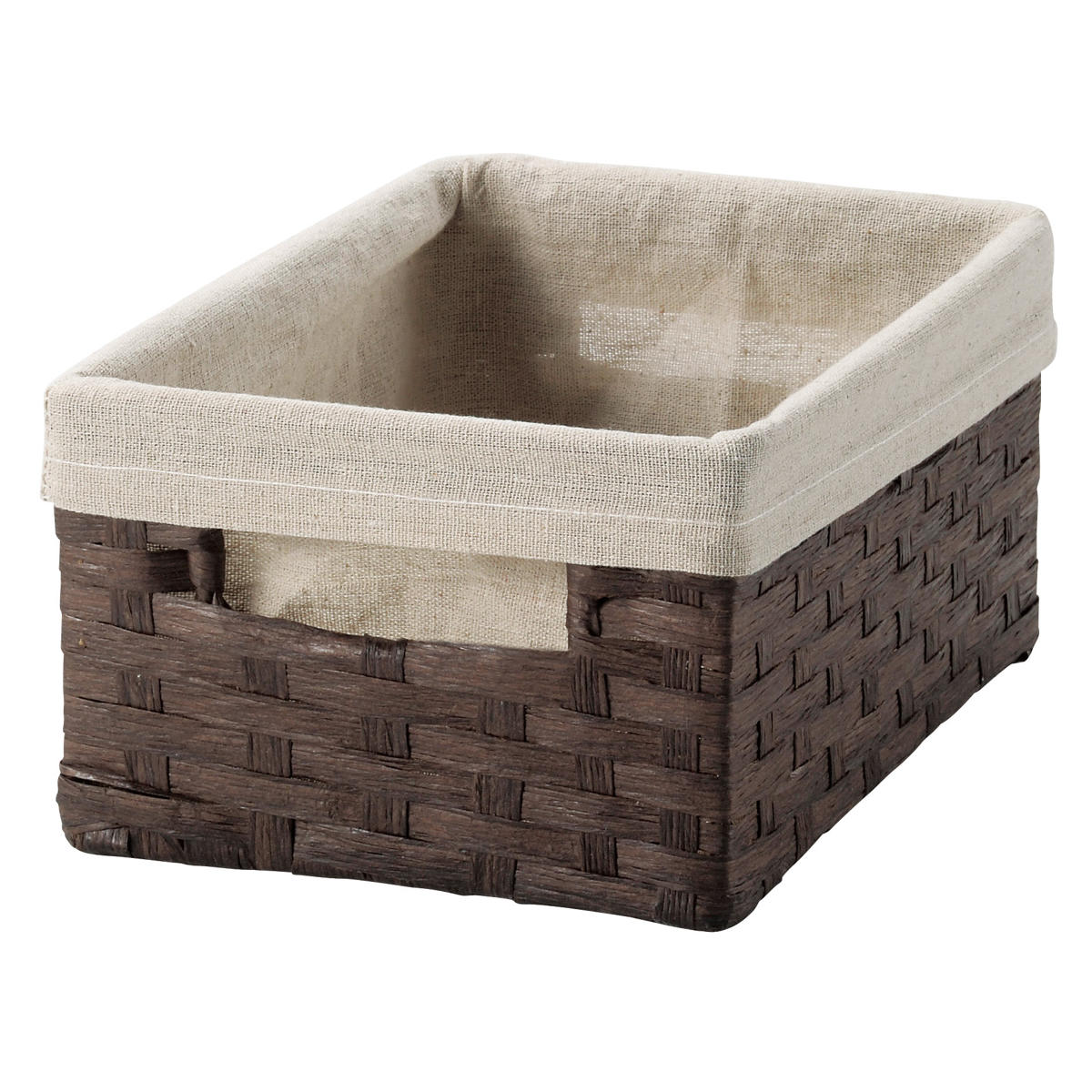 カゴ 収納ボックス ペーパー バスケット 布付き 収納 幅18×奥行26×高さ12cm ( 収納ケース 小物収納 卓上 小物 卓上収納 インナーボックス 棚上収納 ナチュラル かご 籠 カラーボックス 衣類収納 リビング収納 ) 【ベージュ】 ベージュ