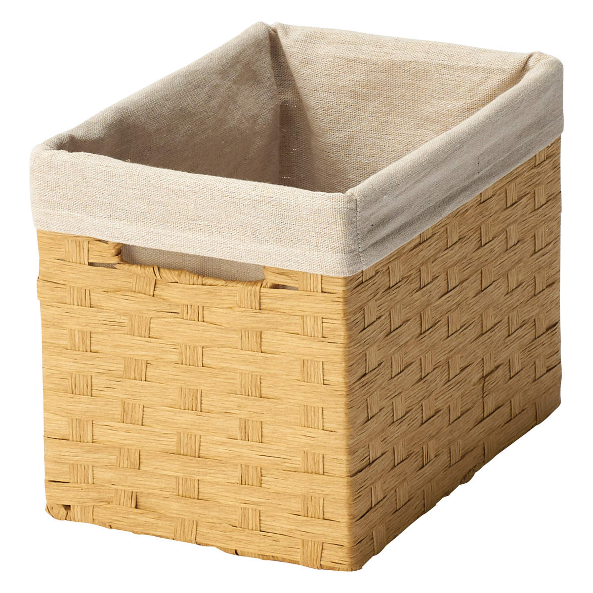 カゴ 収納ボックス ペーパー バスケット 布付き 収納 幅18×奥行26×高さ20cm ( 収納ケース 小物収納 卓上 小物 卓上収納 インナーボックス 棚上収納 ナチュラル かご 籠 カラーボックス 衣類収納 リビング収納 ) 【ベージュ】 ベージュ