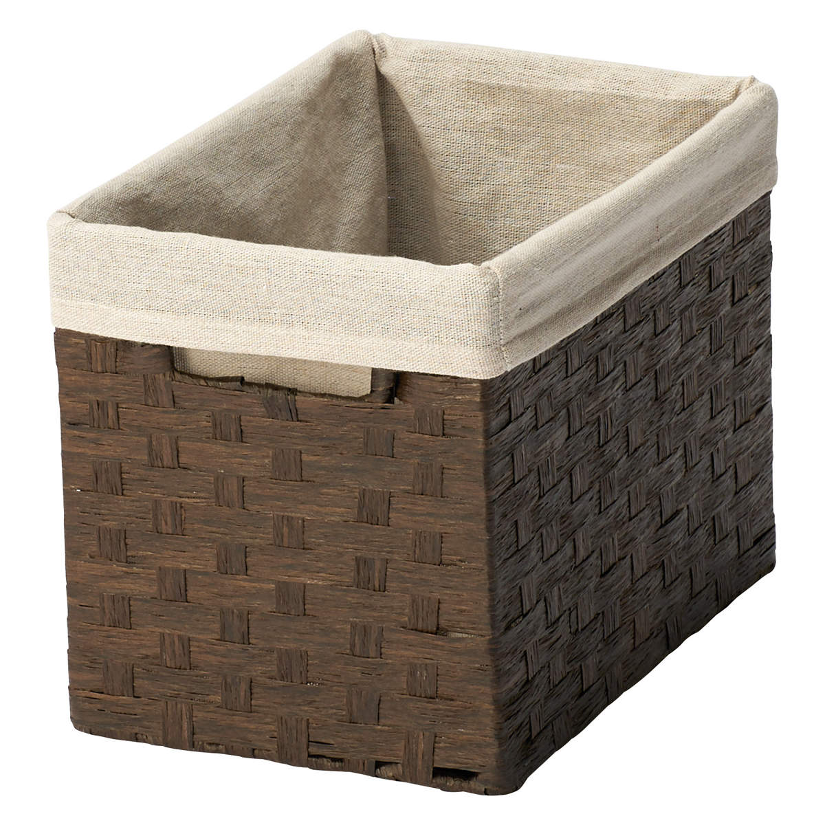 カゴ 収納ボックス ペーパー バスケット 布付き 収納 幅18×奥行26×高さ20cm ( 収納ケース 小物収納 卓上 小物 卓上収納 インナーボックス 棚上収納 ナチュラル かご 籠 カラーボックス 衣類収納 リビング収納 ) 【ベージュ】 ベージュ