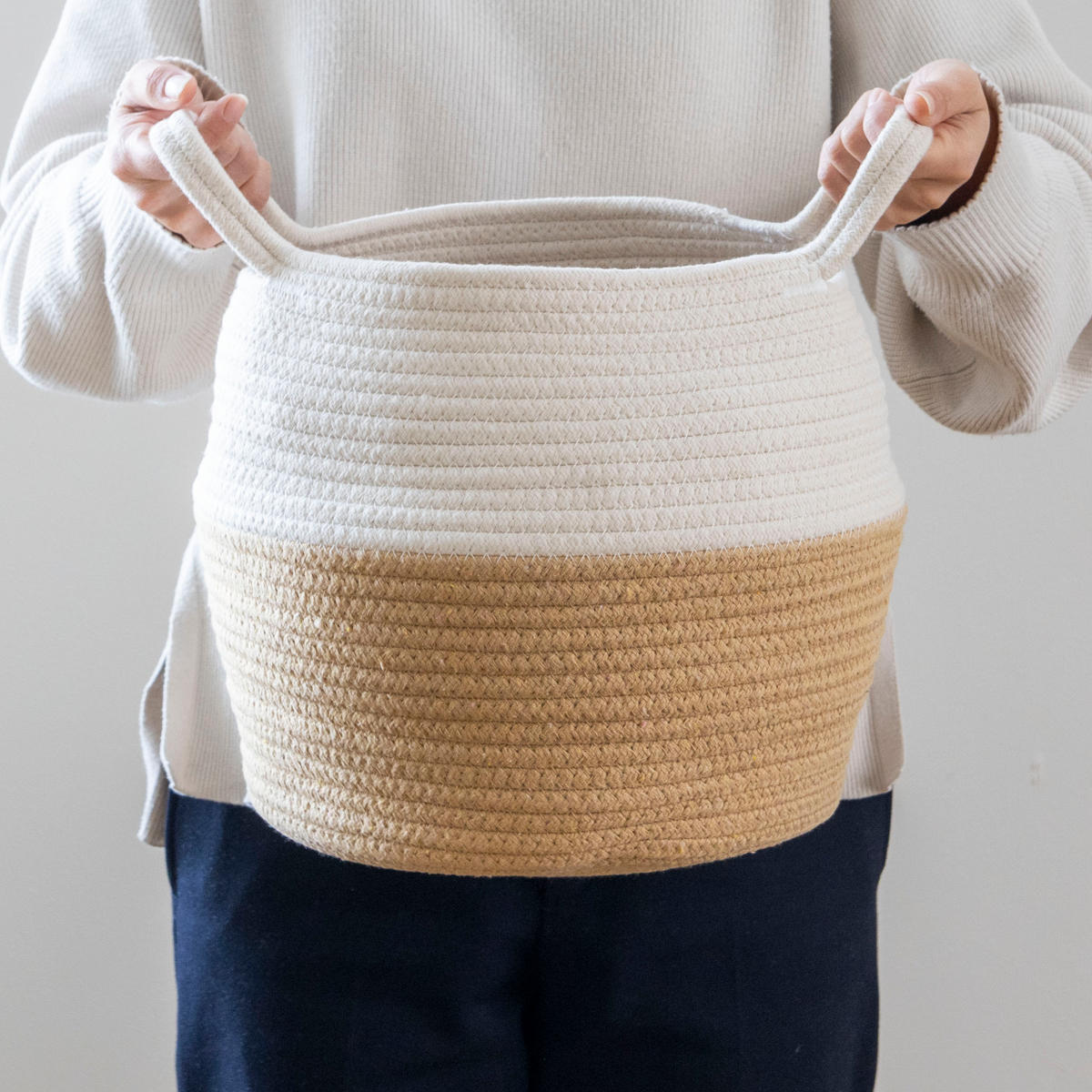 ペットベッド コットン クッション バスケット 畳める ( 犬 クッション付き 猫 ペット用バスケット かご ペット用ベッド 犬用 猫用 ペット用 ナチュラル おしゃれ ベッドカゴ ハンドル付 小動物 夏 )