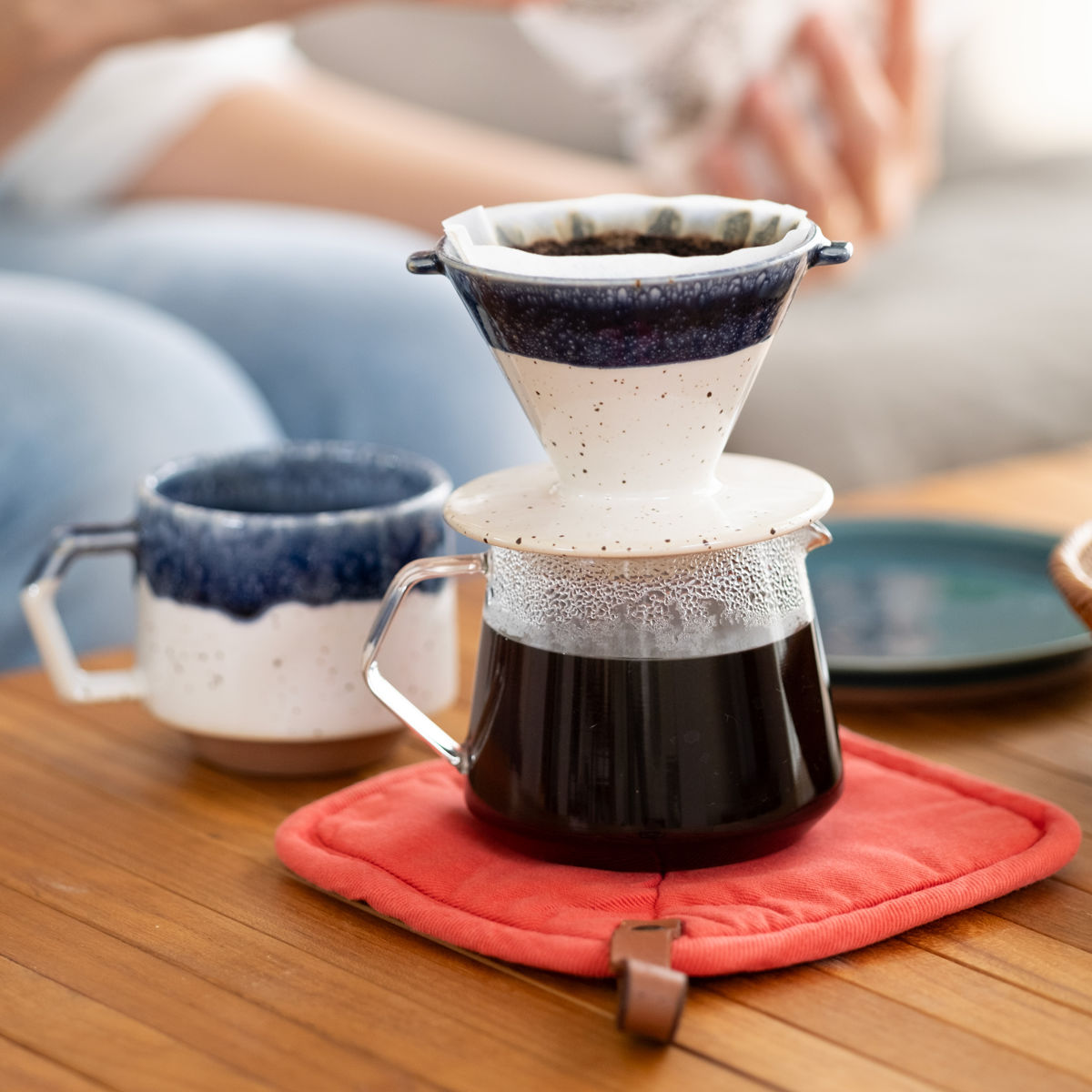 ドリッパー CHIPS Dripper mat black ( 1〜2人用 コーヒー ドリップ コーヒードリッパー 磁器 美濃焼 電子レンジ対応 食洗機対応 おしゃれ カフェ風 シンプル 北欧 モダン ナチュラル 日本製 ) 【SOLID(オレンジ)】 SOLID(オレンジ)