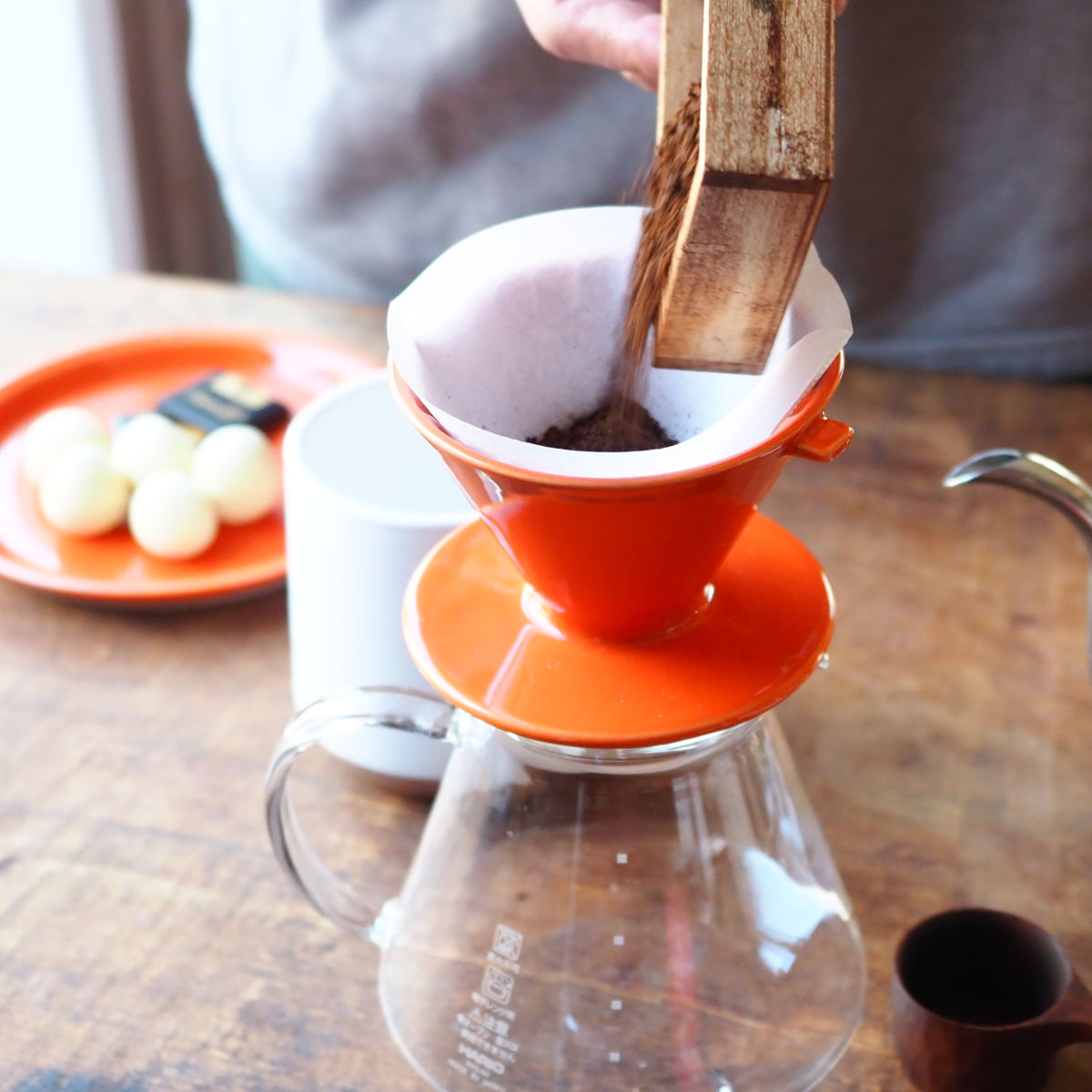 ドリッパー CHIPS Dripper mat black ( 1〜2人用 コーヒー ドリップ コーヒードリッパー 磁器 美濃焼 電子レンジ対応 食洗機対応 おしゃれ カフェ風 シンプル 北欧 モダン ナチュラル 日本製 ) 【SOLID(オレンジ)】 SOLID(オレンジ)