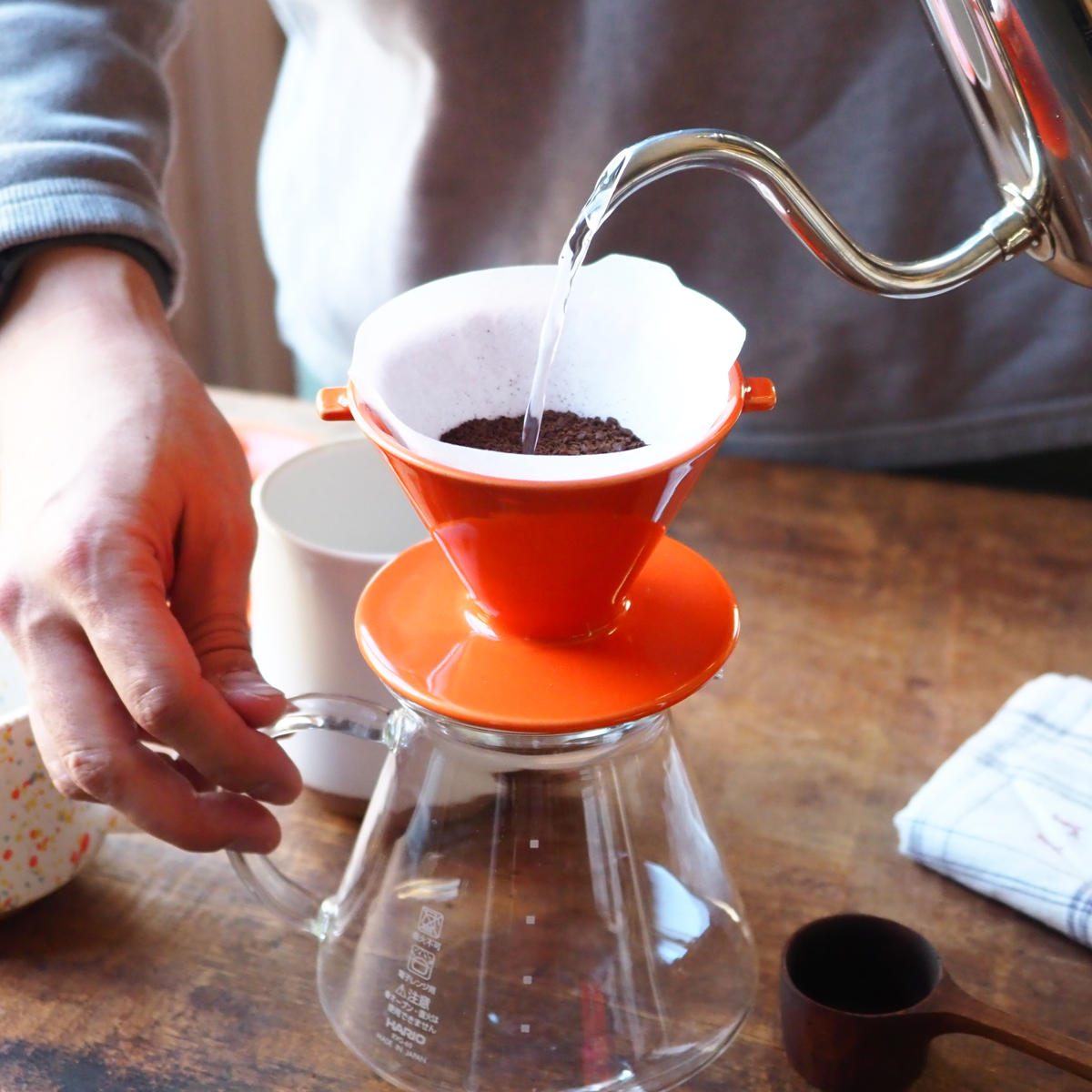 ドリッパー CHIPS Dripper mat black ( 1〜2人用 コーヒー ドリップ コーヒードリッパー 磁器 美濃焼 電子レンジ対応 食洗機対応 おしゃれ カフェ風 シンプル 北欧 モダン ナチュラル 日本製 ) 【SOLID(オレンジ)】 SOLID(オレンジ)