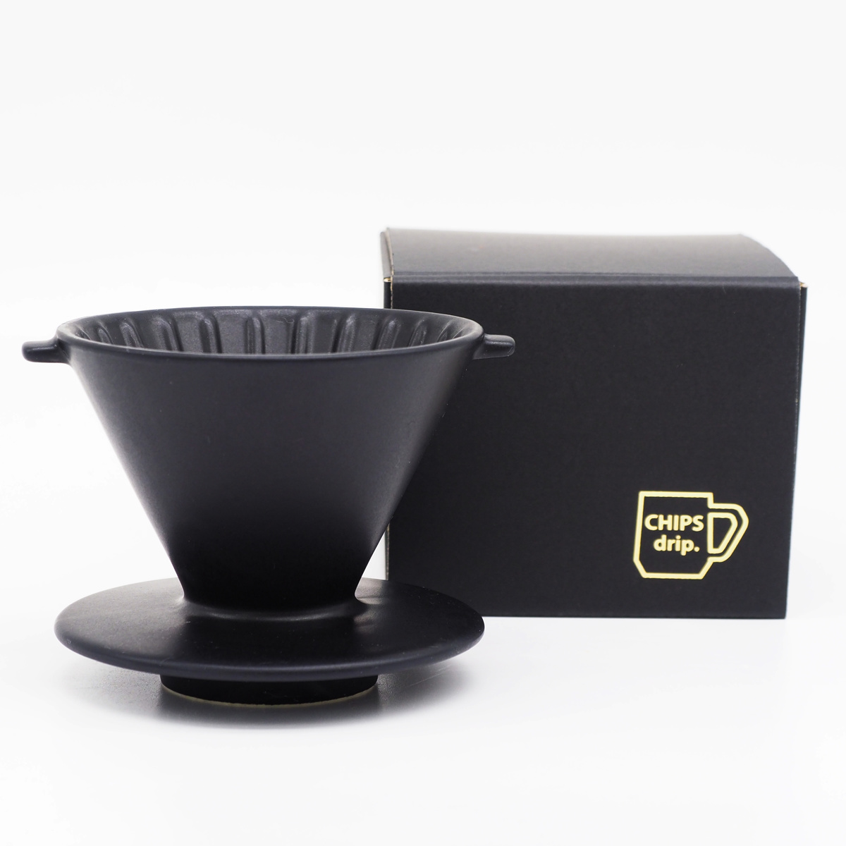 ドリッパー CHIPS Dripper mat black ( 1〜2人用 コーヒー ドリップ コーヒードリッパー 磁器 美濃焼 電子レンジ対応 食洗機対応 おしゃれ カフェ風 シンプル 北欧 モダン ナチュラル 日本製 ) 【SOLID(オレンジ)】 SOLID(オレンジ)