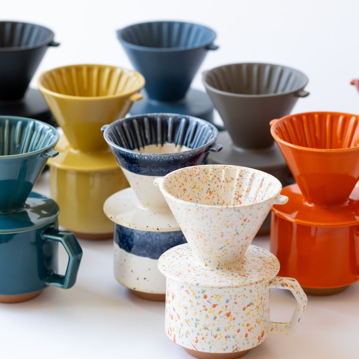 ドリッパー CHIPS Dripper mat black ( 1〜2人用 コーヒー ドリップ コーヒードリッパー 磁器 美濃焼 電子レンジ対応 食洗機対応 おしゃれ カフェ風 シンプル 北欧 モダン ナチュラル 日本製 ) 【SOLID(オレンジ)】 SOLID(オレンジ)