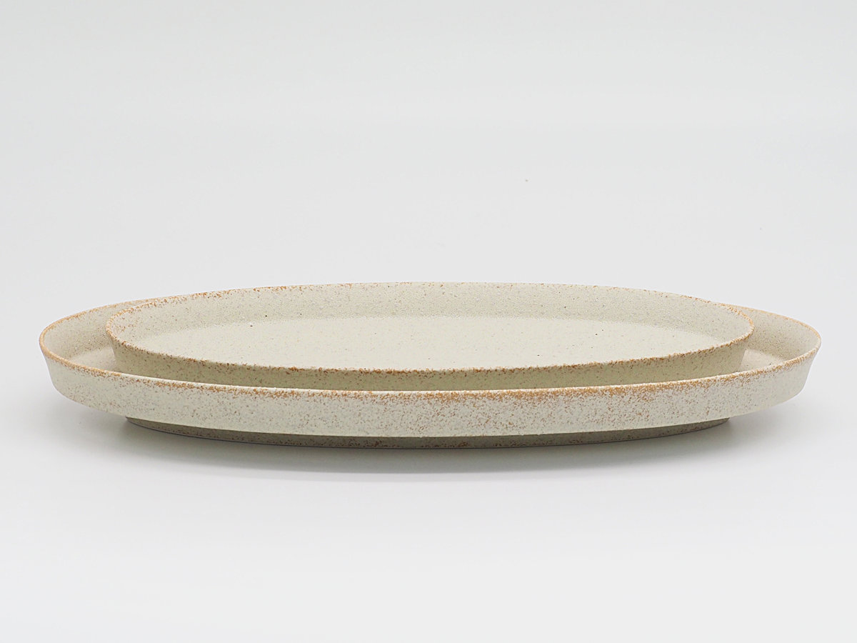 皿 Bread&Rice 盛りやすい器 長皿 M ( 24.7cm 電子レンジ対応 食洗機対応 美濃焼 日本製 オーバル プレート お皿 食器 おしゃれ シンプル かわいい 北欧 北欧風 ) 【ホワイト】 ホワイト