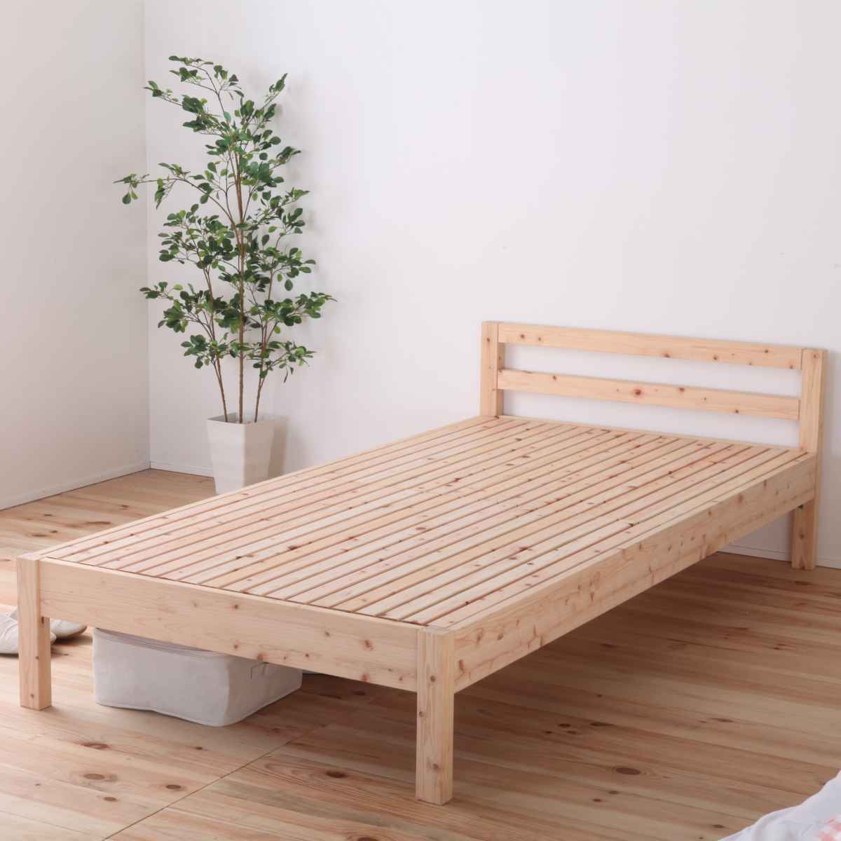 繊細すのこベッド セミダブル シンプルデザイン 国産ひのき 天然木