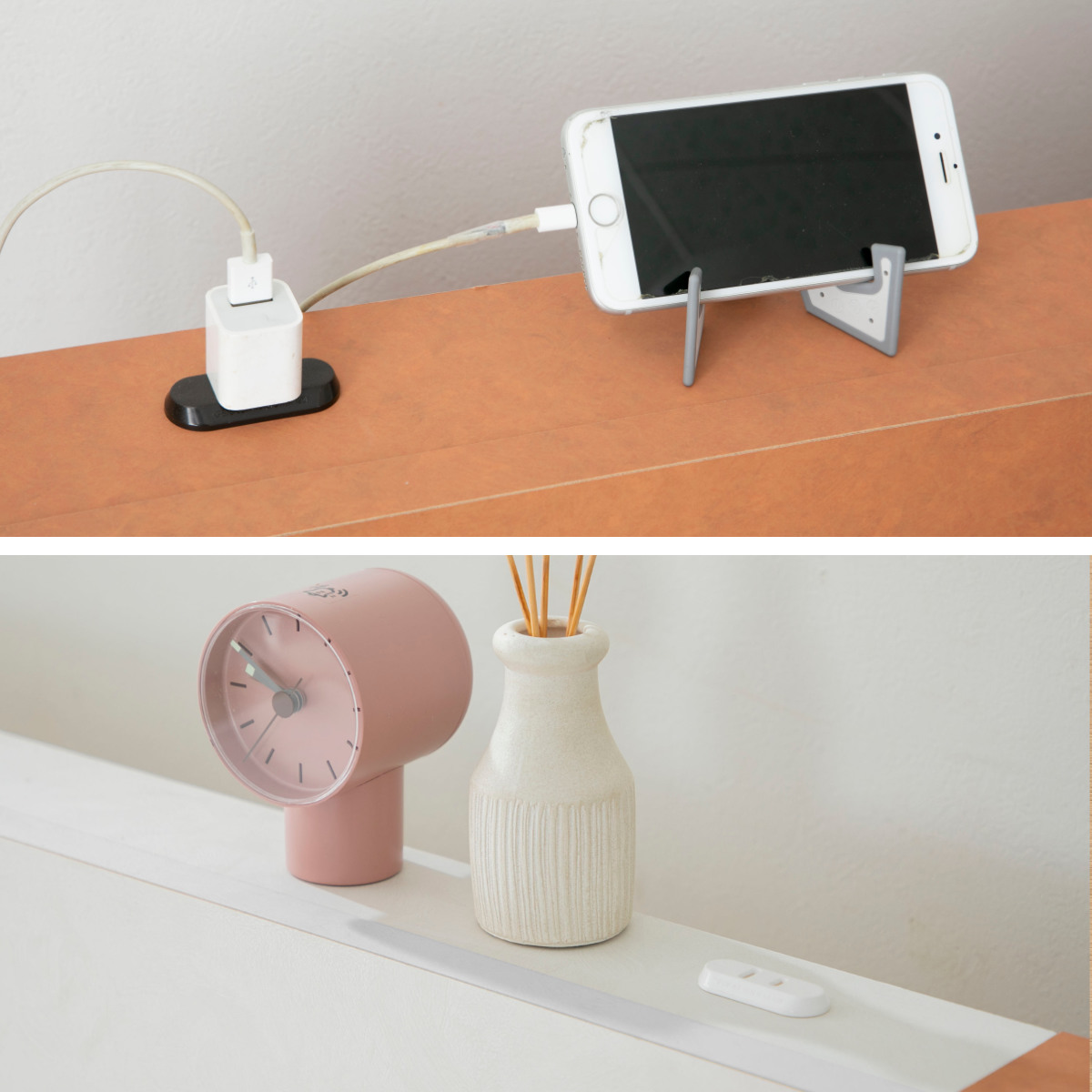 デザインベッド セミダブル YAMATE すのこ 日本製 Apel ( ベッド コンセント付 ベッドフレーム ロータイプ フロアベッド お掃除ロボット対応 バイカラー 棚付 テラコッタ ホワイト ) 【ホワイト】 ホワイト