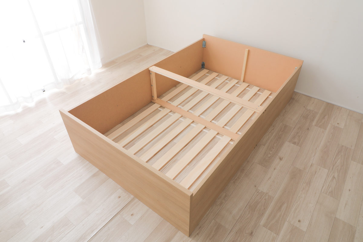 連結ベッド セミダブル ロータイプ 天然い草 小上がり風 日本製 ( ベッド 連結 畳ベッド 小上がり い草 たたみ 収納 すのこ 和モダン ウォールナットブラウン オークナチュラル 低ホルマリン マット ) 【ウォールナットブラウン】 ウォールナットブラウン