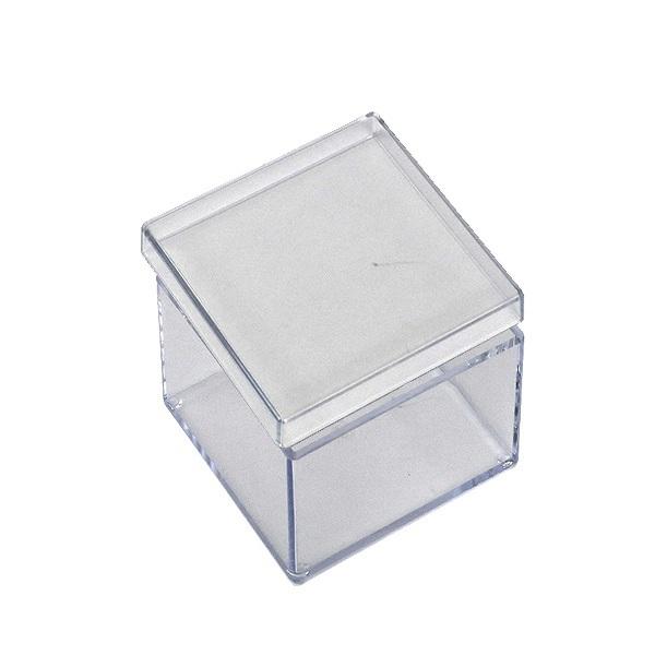 クリアケース ふた付き 小物ケース 透明 収納 デスコシリーズ 約 幅5.9×奥行5.9×高さ4.9cm ( 小物収納 小物入れ 収納ケース プラスチック フタ付き 小物 アクセサリー コレクション ケース 卓上収納 仕分け 整理整頓 日本製 )