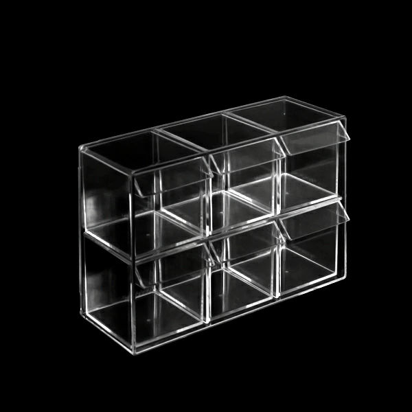 小物入れ 引き出し ミニ プラスチック クリア 卓上 透明 収納 2段×3列 デスコシリーズ ( 約 幅24×奥行9.6×高さ16.1cm 小物収納 小物ケース 小物 アクセサリー コレクション ケース 卓上収納 日本製 コレクションケース )