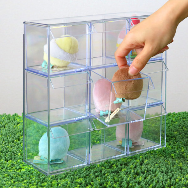 小物入れ 引き出し ミニ プラスチック クリア 卓上 透明 収納 2段×3列 デスコシリーズ ( 約 幅24×奥行9.6×高さ16.1cm 小物収納 小物ケース 小物 アクセサリー コレクション ケース 卓上収納 日本製 コレクションケース )