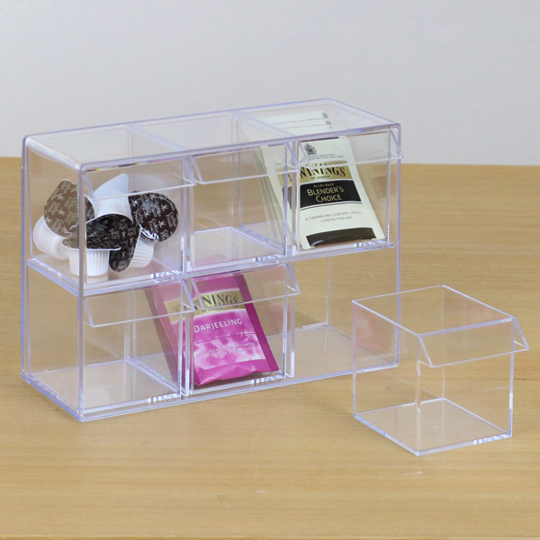 小物入れ 引き出し ミニ プラスチック クリア 卓上 透明 収納 2段×3列 デスコシリーズ ( 約 幅24×奥行9.6×高さ16.1cm 小物収納 小物ケース 小物 アクセサリー コレクション ケース 卓上収納 日本製 コレクションケース )
