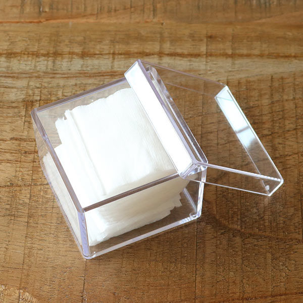 クリアケース ふた付き 小物ケース 透明 収納 デスコシリーズ 約 幅7.6×奥行7.6×高さ5.3cm ( 小物収納 小物入れ 収納ケース 日本製 プラスチック フタ付き 小物 アクセサリー コレクション ケース 卓上収納 仕分け 整理整頓 )
