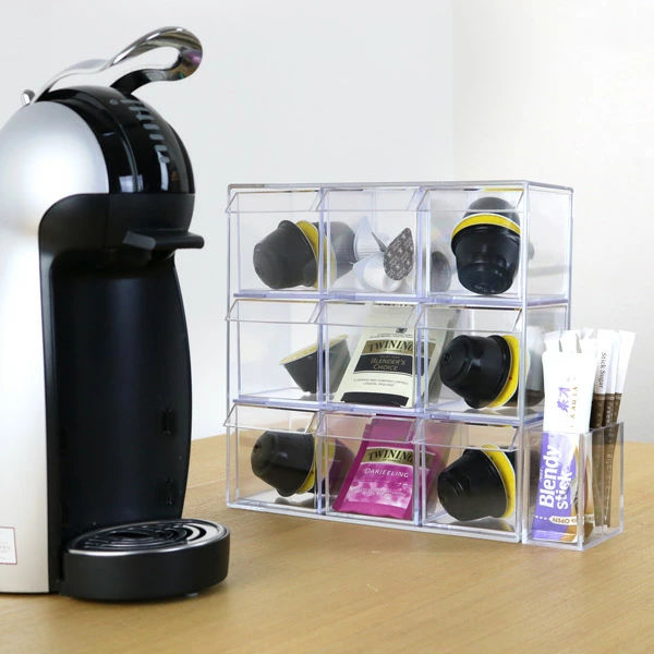 ペンスタンド クリア 2分割 プラスチック 透明 収納 ペン立て デスコシリーズ ( 鉛筆立て 文房具 ステーショナリー 日本製 ステーショナリースタンド 卓上 デスク 机上 鉛筆 ペン スタンド 仕切り付き )