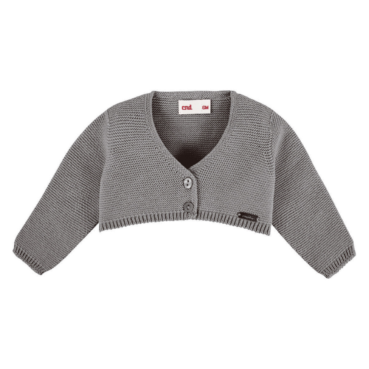カーディガン condor 子供 6ヶ月~2歳 ガーターステッチ ショートカーディガン ( コンドル ニットカーディガン ボレロ トップス 羽織 長袖 ベビー キッズ 子供服 綿 コットン ガーター編み ニットウェア 上着 ベビー服 出産祝い ) 【グリスクラーロ 2】 グリスクラーロ 2