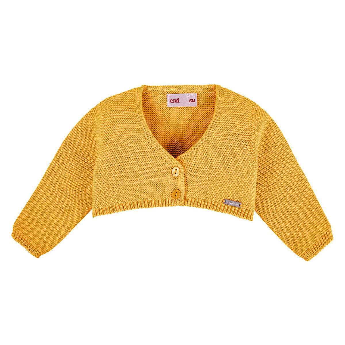 カーディガン condor 子供 6ヶ月~2歳 ガーターステッチ ショートカーディガン ( コンドル ニットカーディガン ボレロ トップス 羽織 長袖 ベビー キッズ 子供服 綿 コットン ガーター編み ニットウェア 上着 ベビー服 出産祝い ) 【グリスクラーロ 2】 グリスクラーロ 2