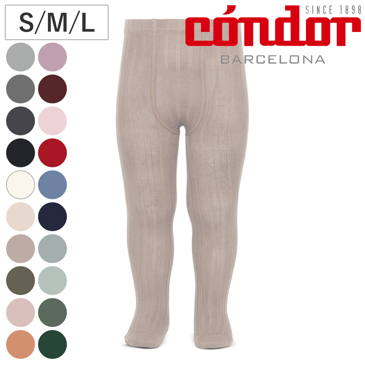 タイツ condor レディース S～L ベーシック リブタイツ カラー1 （ コンドル カラータイツ ベーシックタイツ リブ 女性 大人用 シンプル 手触り 肌触り 滑らか 伸縮性 丈夫 おしゃれ ） 【グラナード 14】